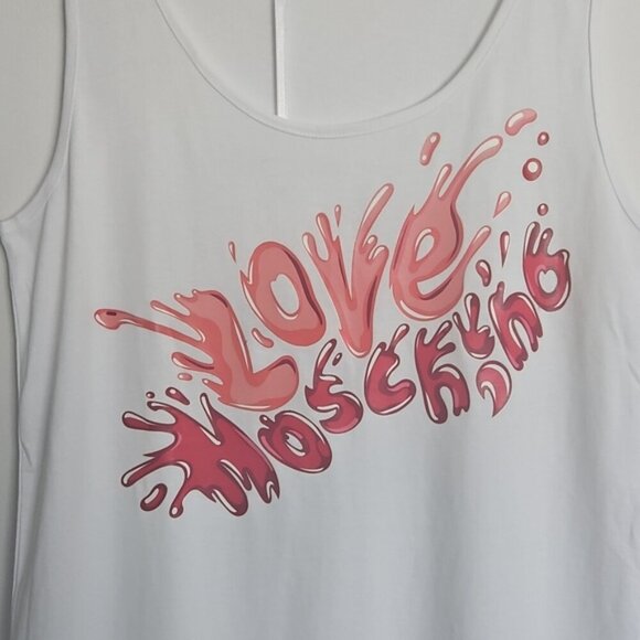 Love Moschino White Graffiti Effect Mini T-shirt Dress Size 6 - Picture 3 of 6